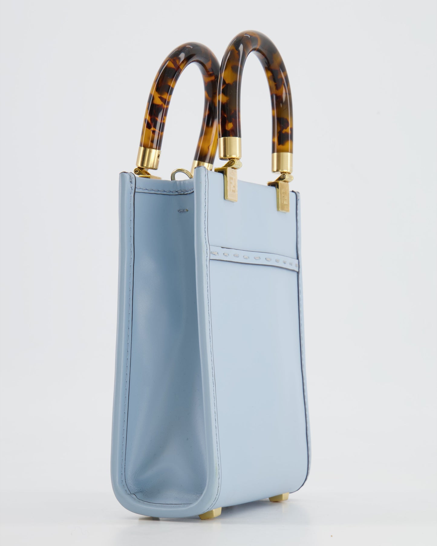 Fendi Baby Blue Leather Sunshine Shopper Mini Bag