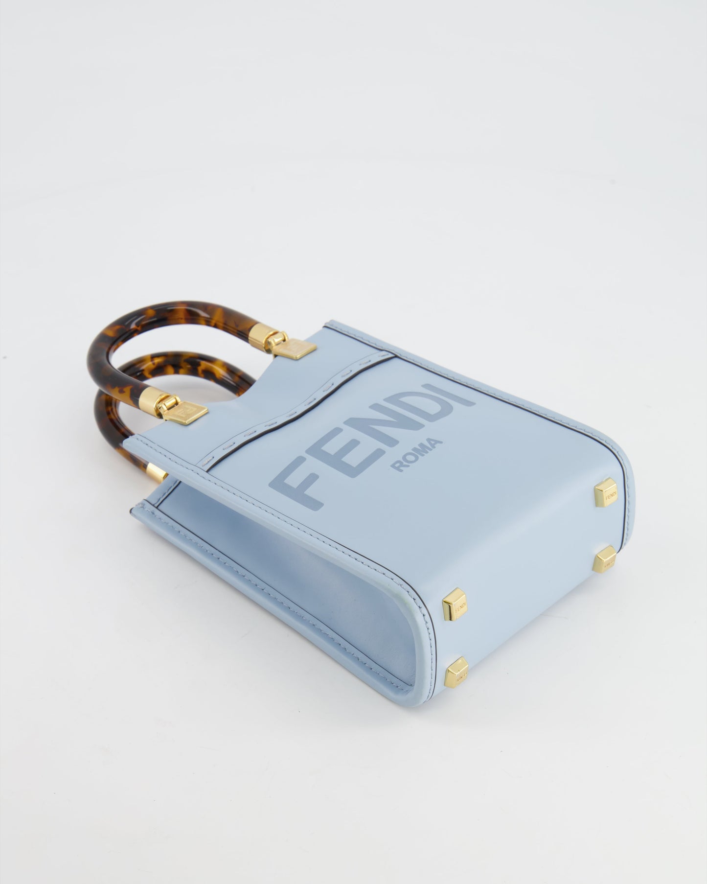 Fendi Baby Blue Leather Sunshine Shopper Mini Bag