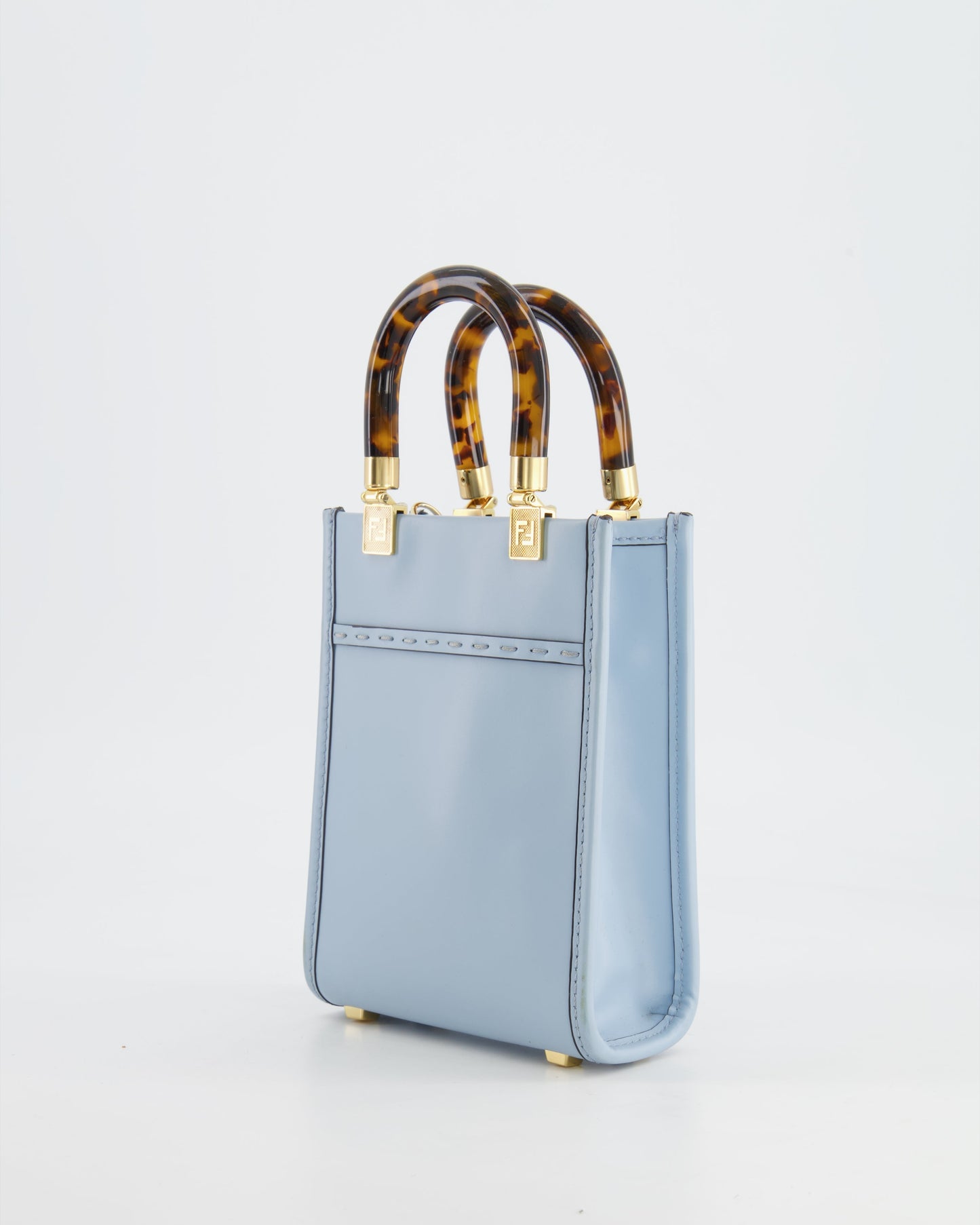 Fendi Baby Blue Leather Sunshine Shopper Mini Bag