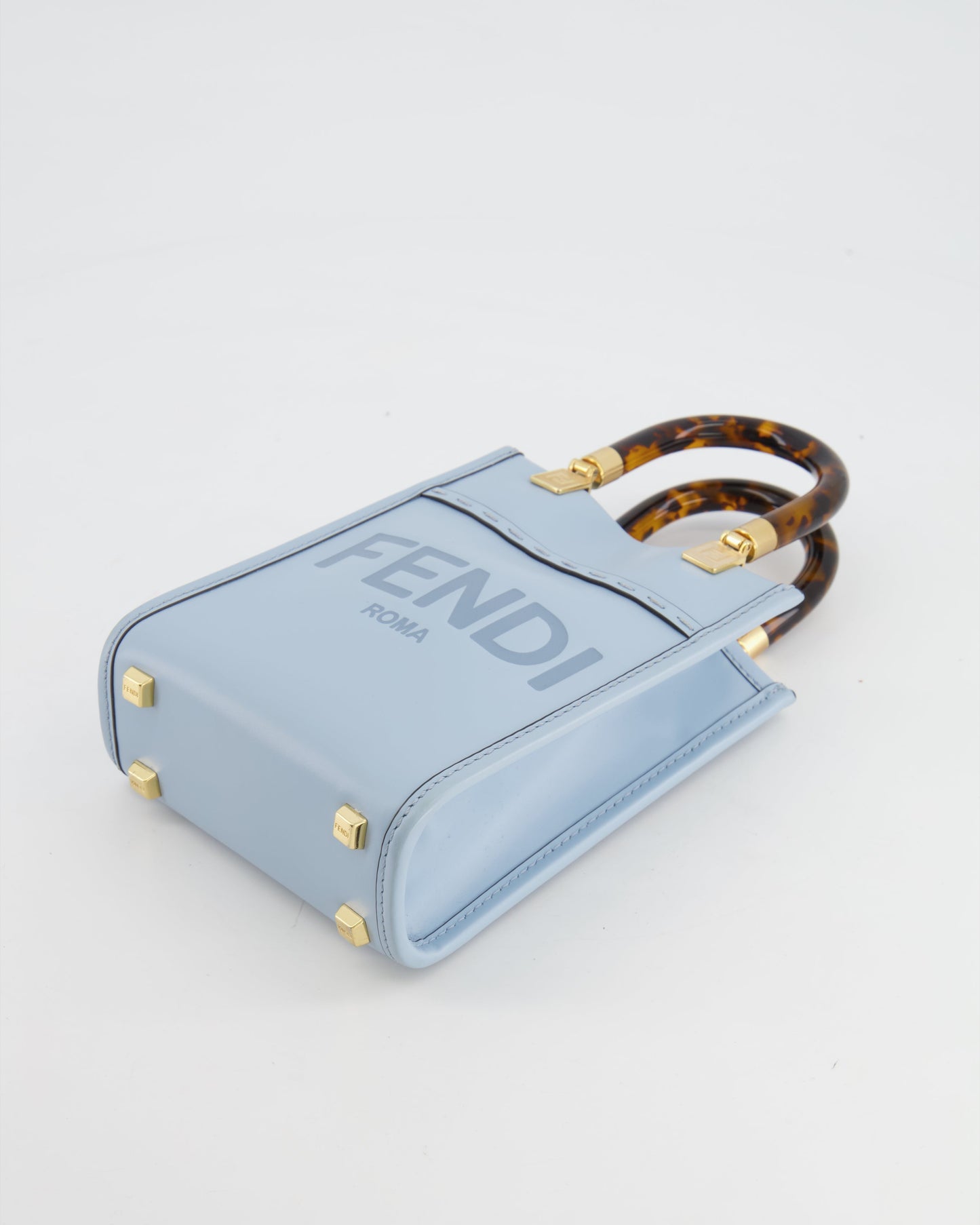 Fendi Baby Blue Leather Sunshine Shopper Mini Bag