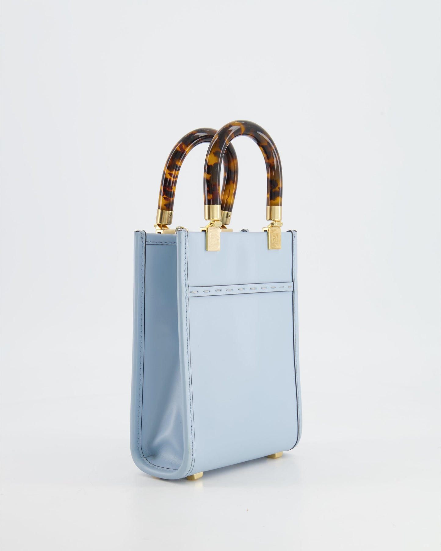 Fendi Baby Blue Leather Sunshine Shopper Mini Bag