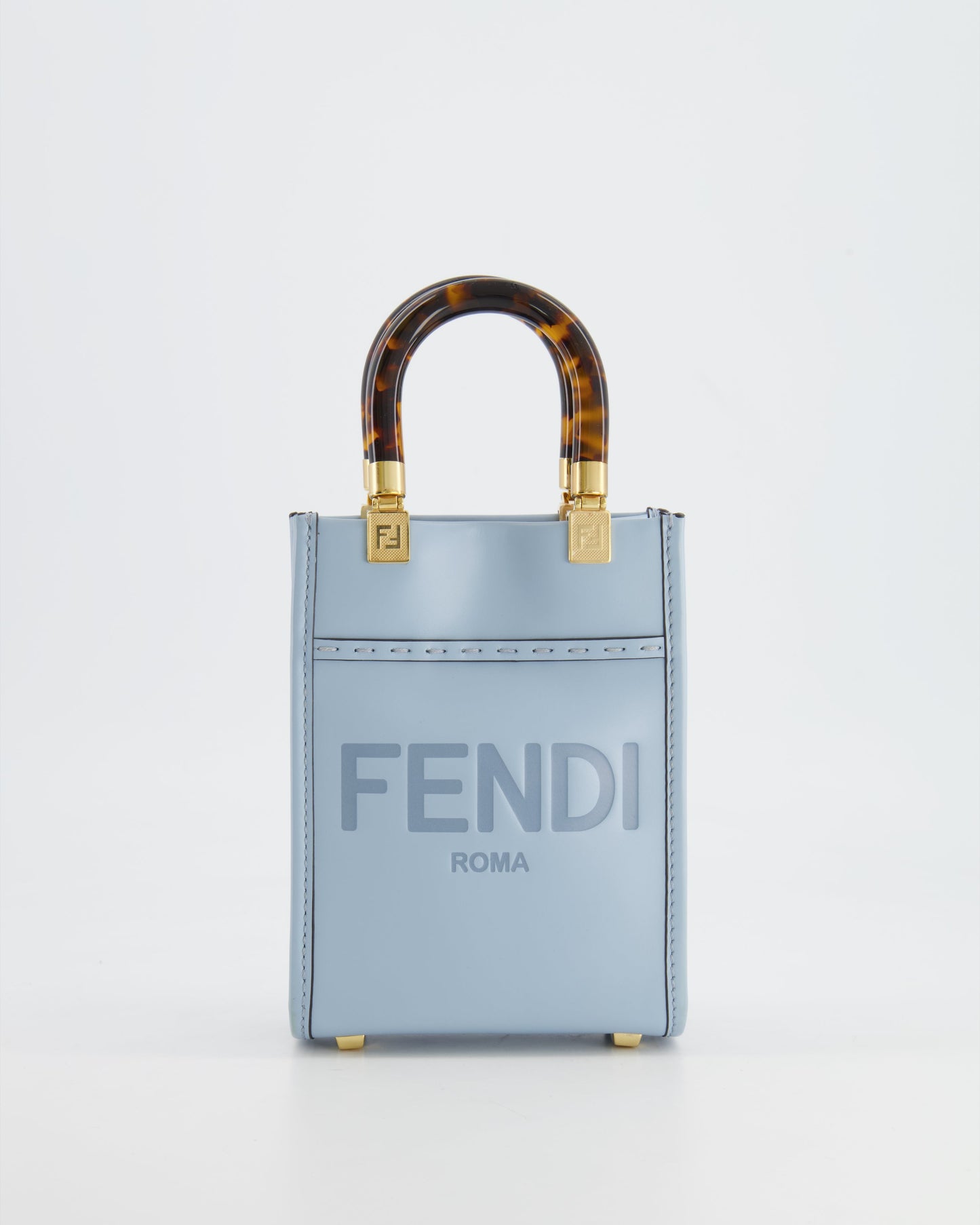 Fendi Baby Blue Leather Sunshine Shopper Mini Bag