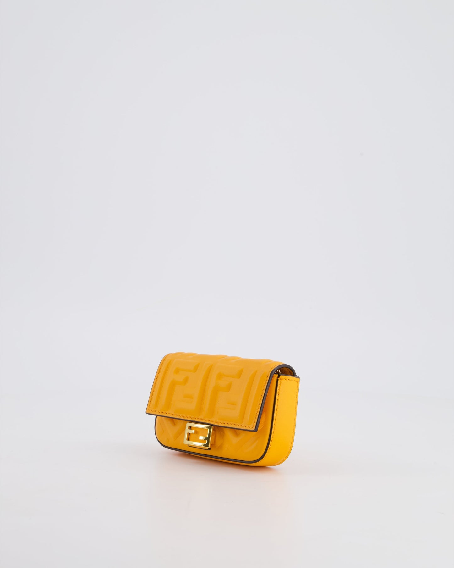 Fendi Orange Nano Baguette Clutch Charm Bag in Nappa Leather with Detachable Chain Strap Detailing RRP £610