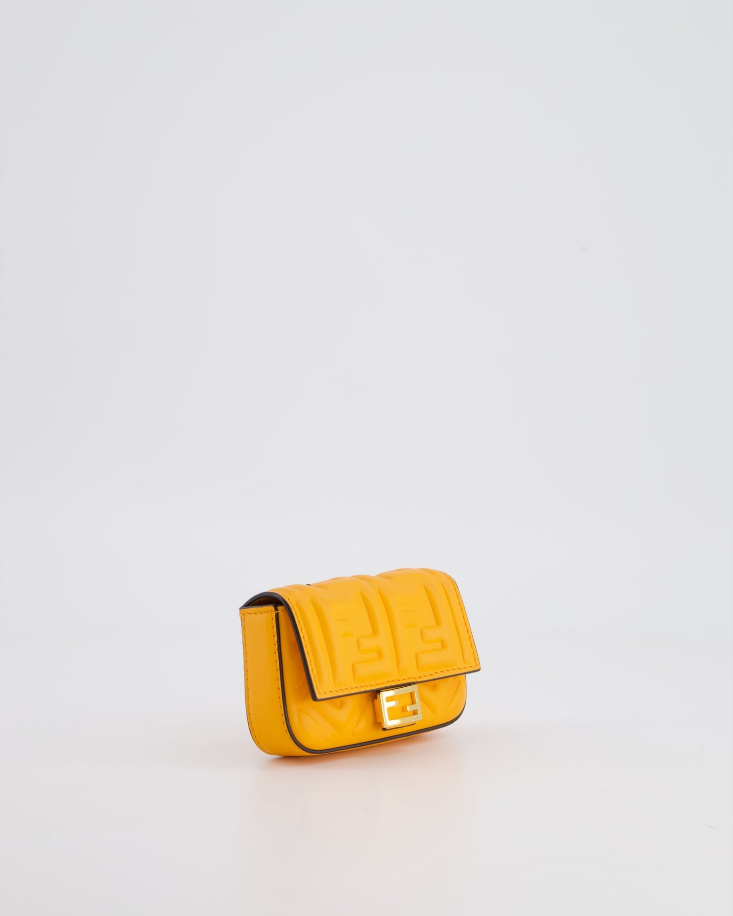 Fendi Orange Nano Baguette Clutch Charm Bag in Nappa Leather with Detachable Chain Strap Detailing RRP £610