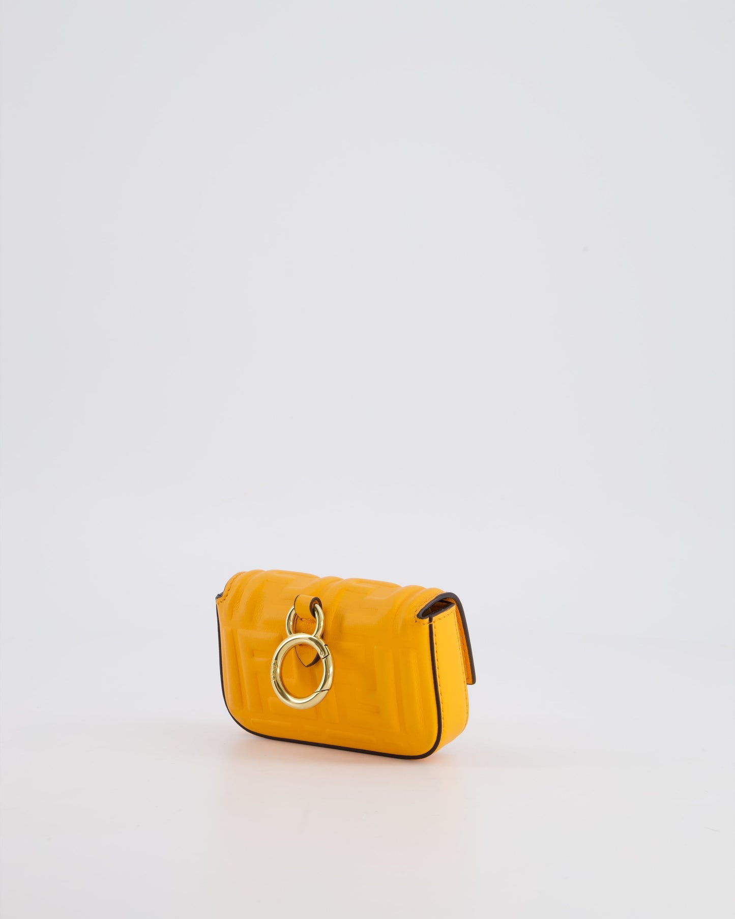 Fendi Orange Nano Baguette Clutch Charm Bag in Nappa Leather with Detachable Chain Strap Detailing RRP £610