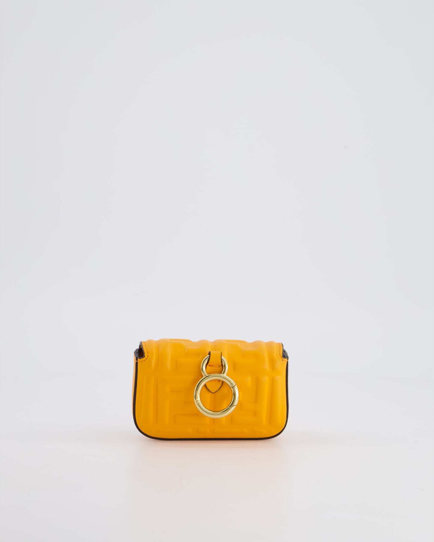 Fendi Orange Nano Baguette Clutch Charm Bag in Nappa Leather with Detachable Chain Strap Detailing RRP £610