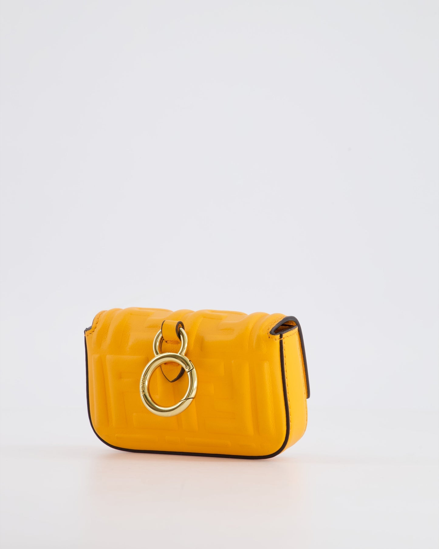 Fendi Orange Nano Baguette Clutch Charm Bag in Nappa Leather with Detachable Chain Strap Detailing RRP £610