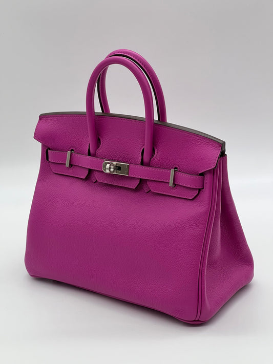 Hermes Birkin 25 Verso Magnolia / Capucine Novillo Leather