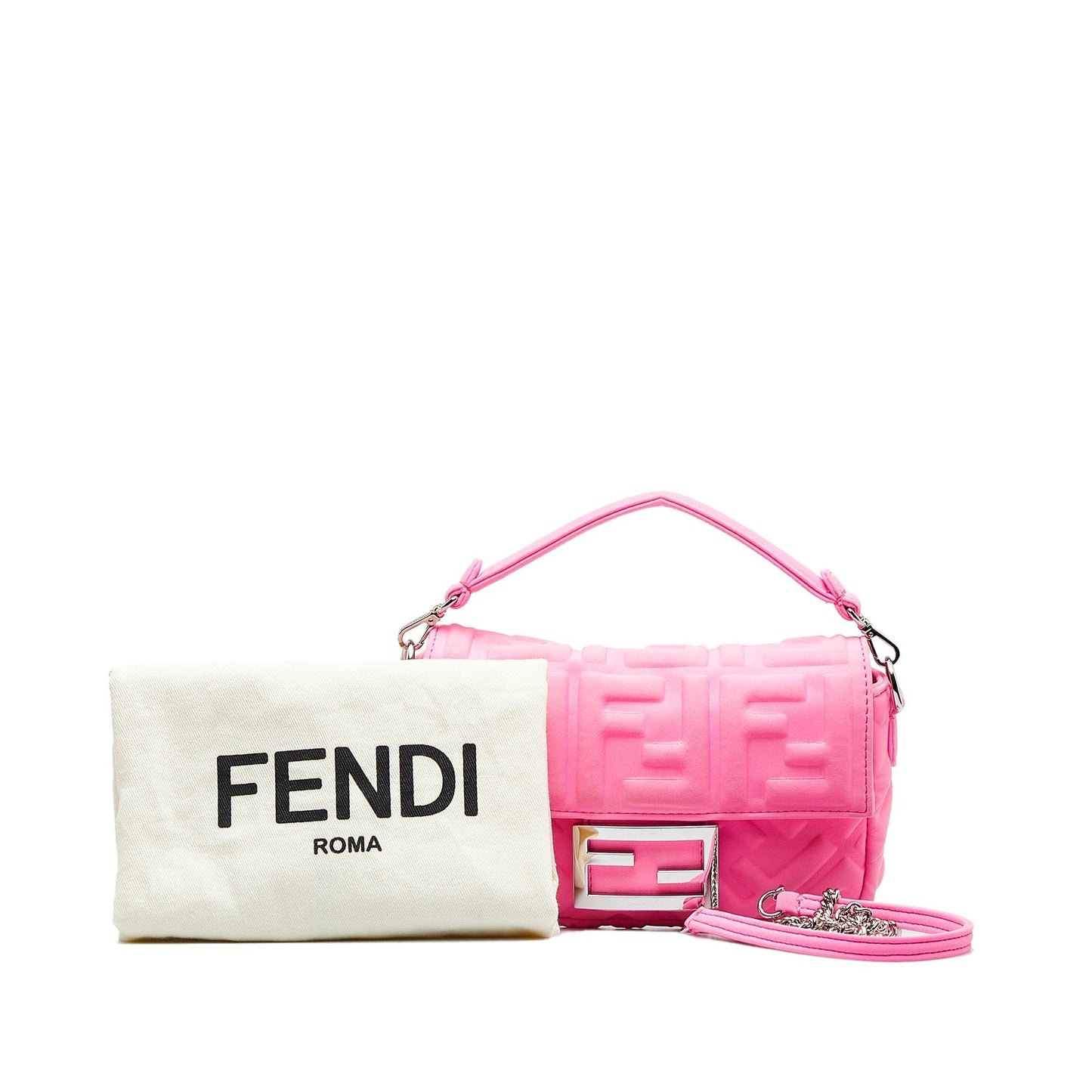 FENDI Mini FF Embossed Lycra Baguette