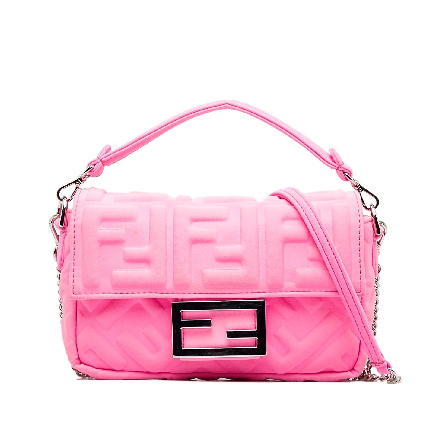 FENDI Mini FF Embossed Lycra Baguette