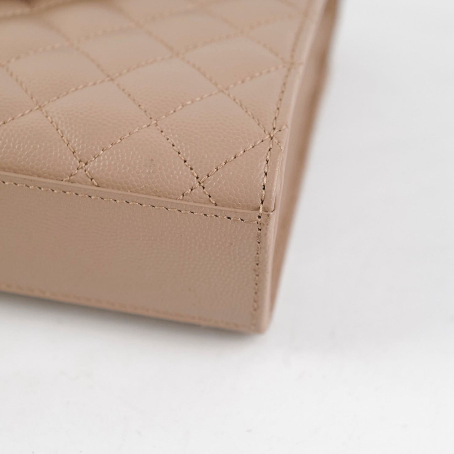 Saint Laurent Envelope Quilted Beige Bag