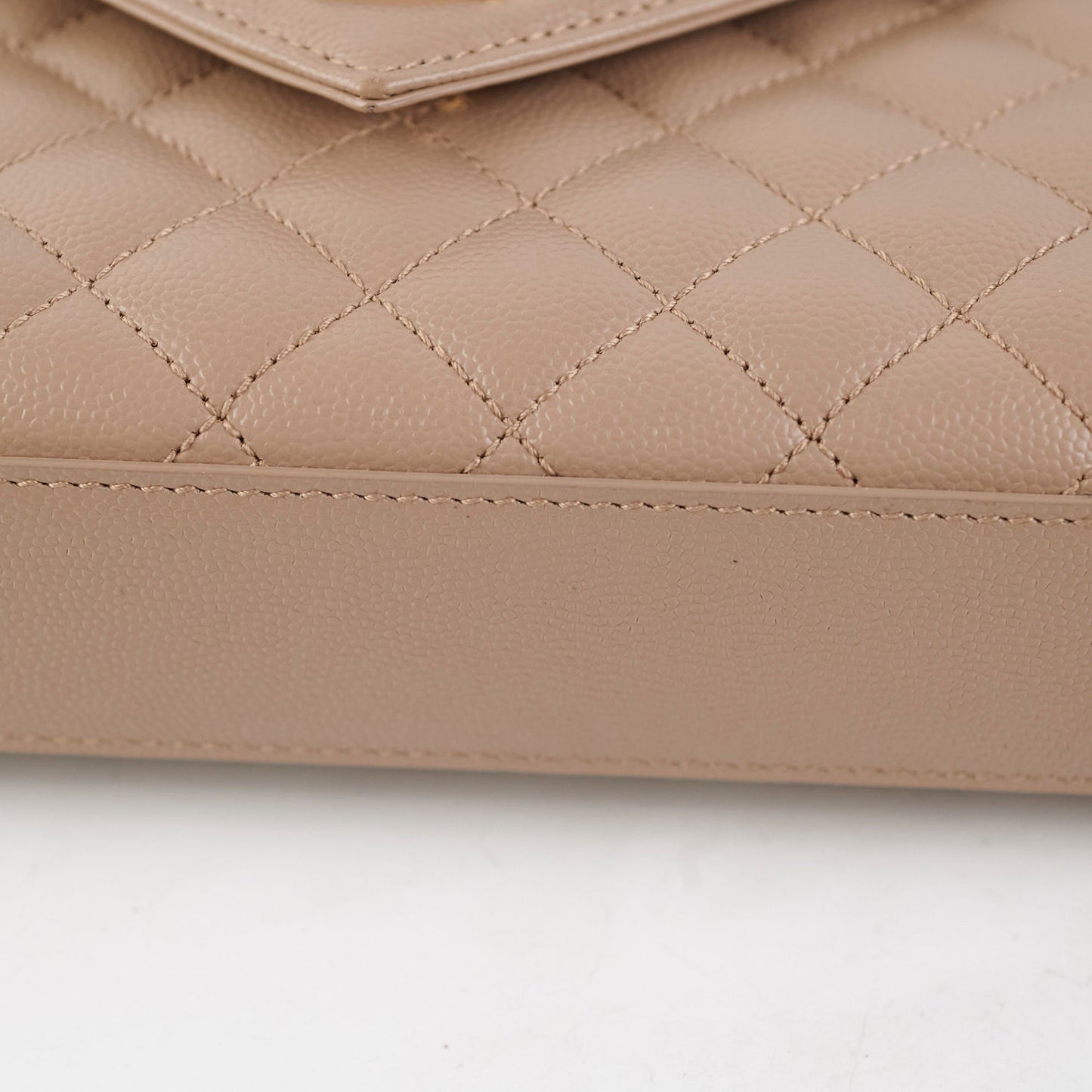 Saint Laurent Envelope Quilted Beige Bag