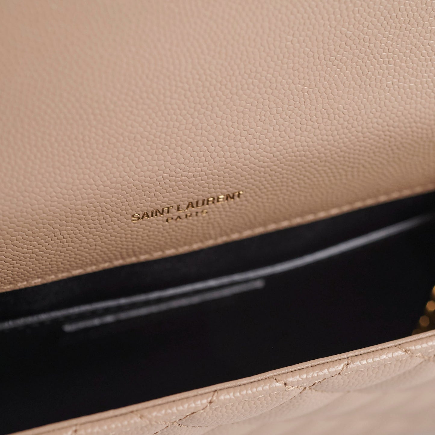 Saint Laurent Envelope Quilted Beige Bag