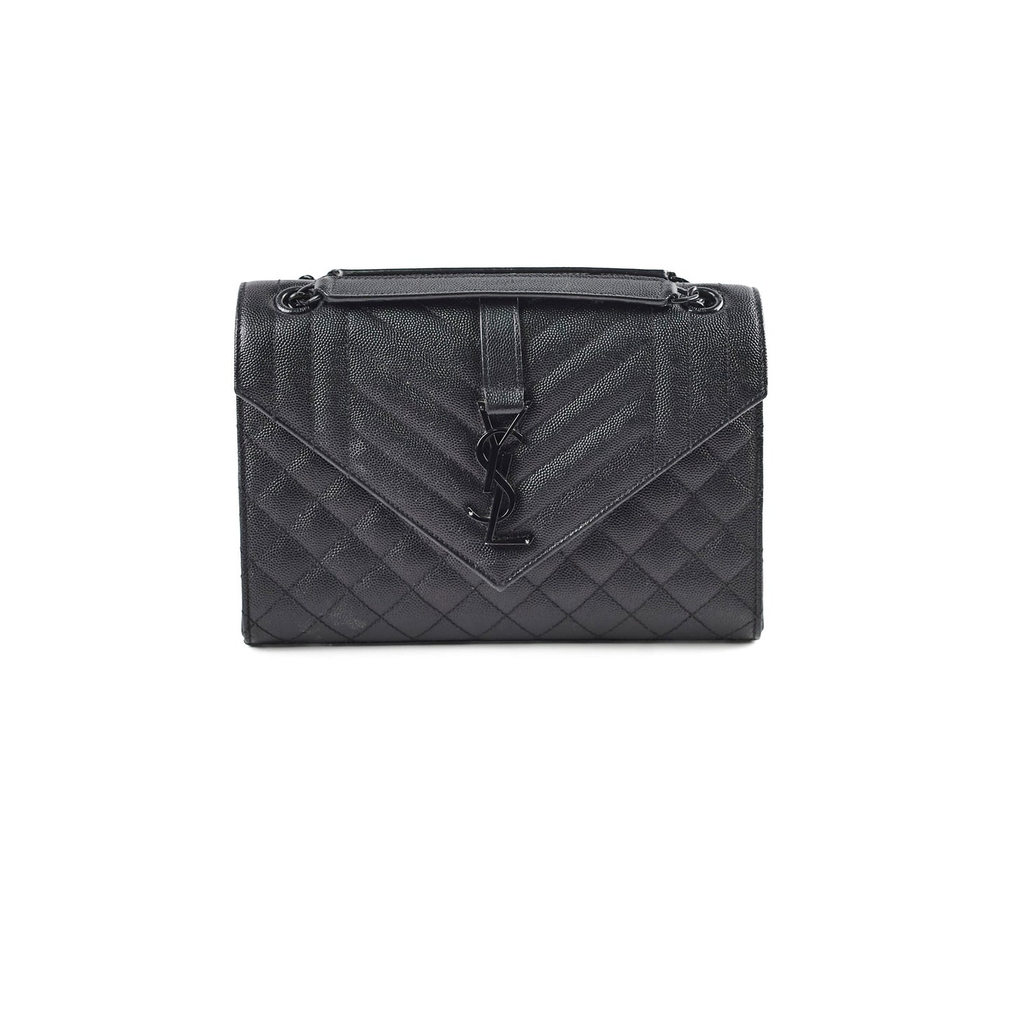 Saint Laurent Envelope Quilted Black Bag