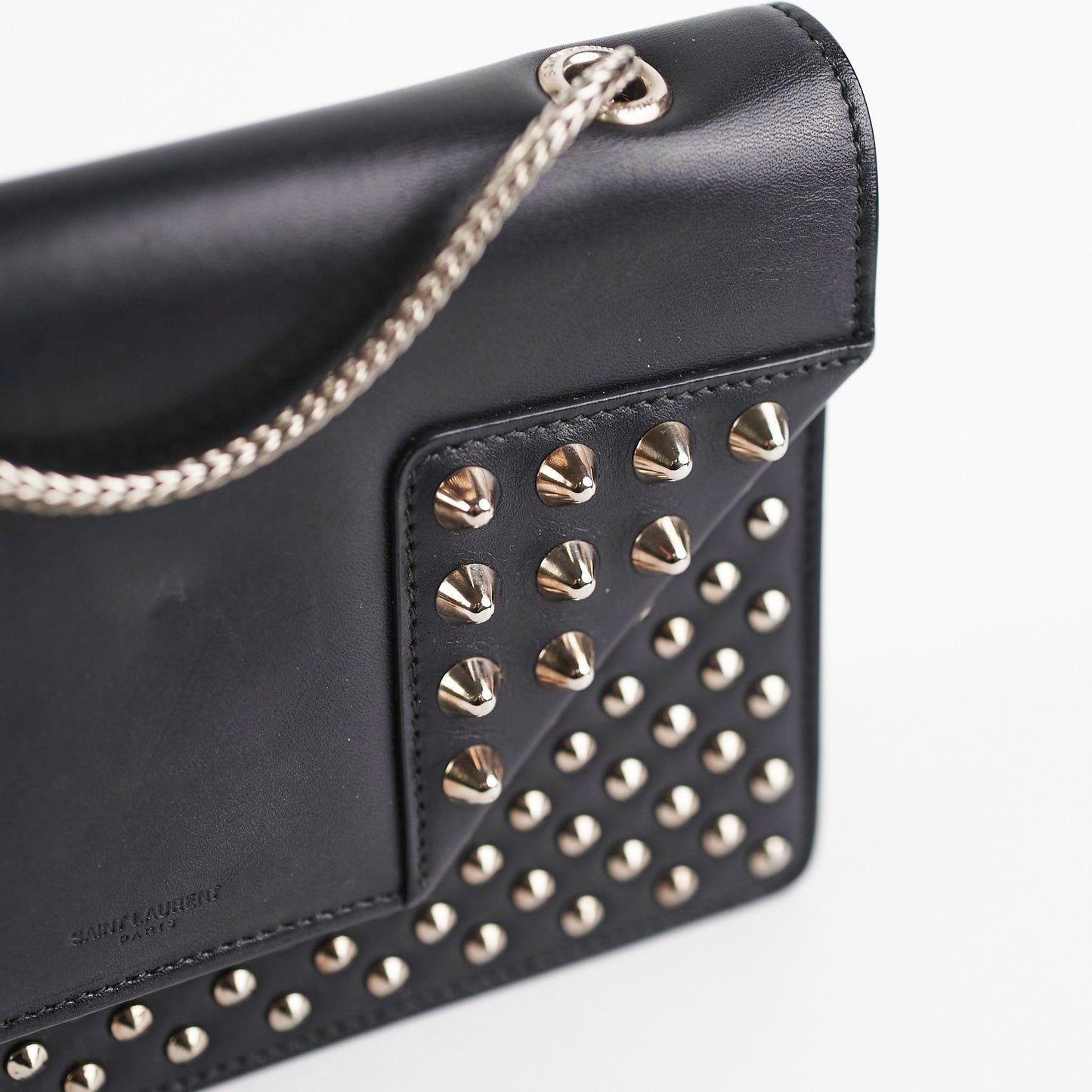 Saint Laurent Black Studded Crossbody Bag