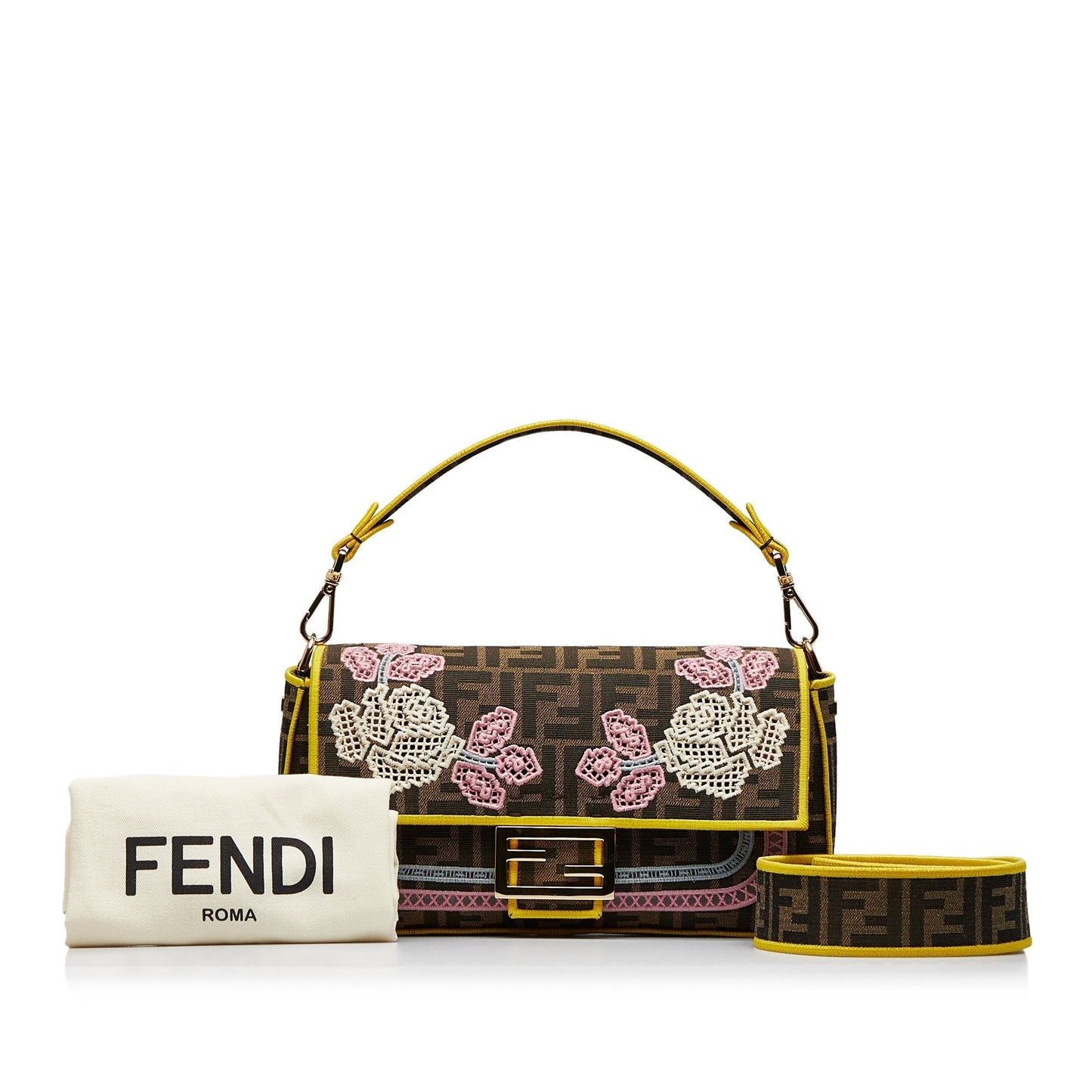 FENDI Embroidered Zucca Baguette