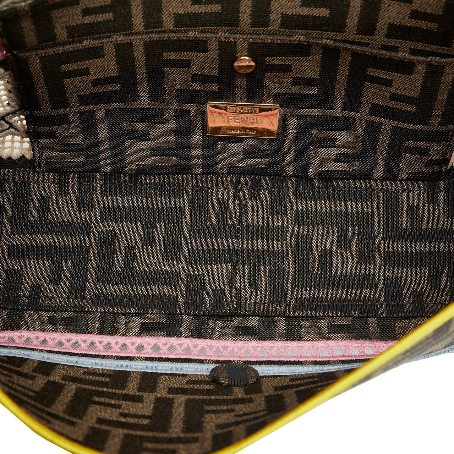 FENDI Embroidered Zucca Baguette