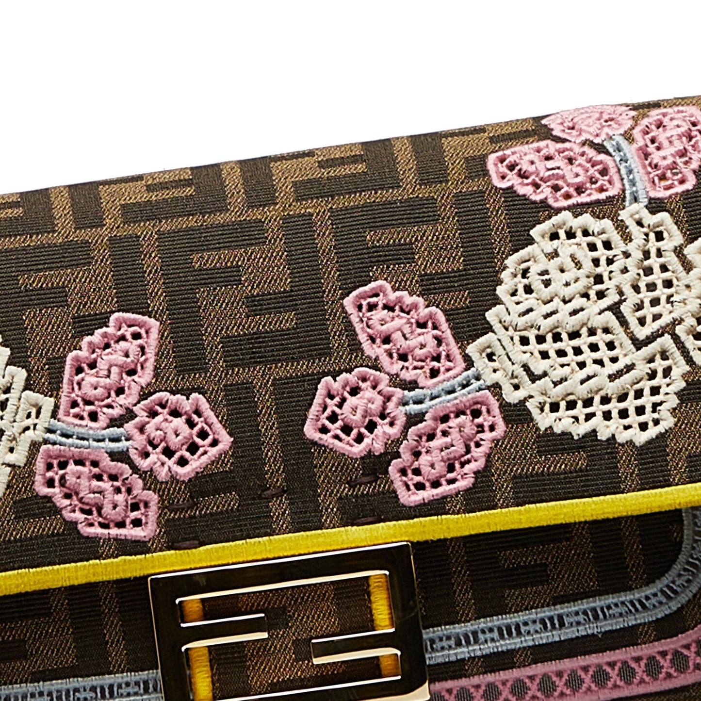 FENDI Embroidered Zucca Baguette