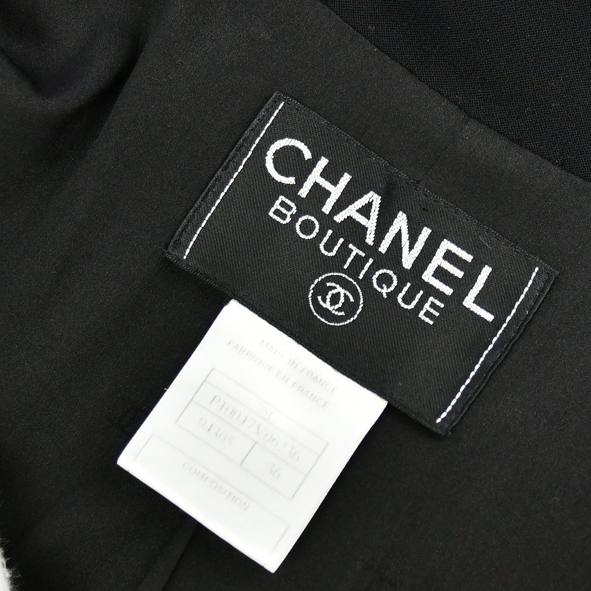 Chanel Single Breasted Jacket Black 98C #36