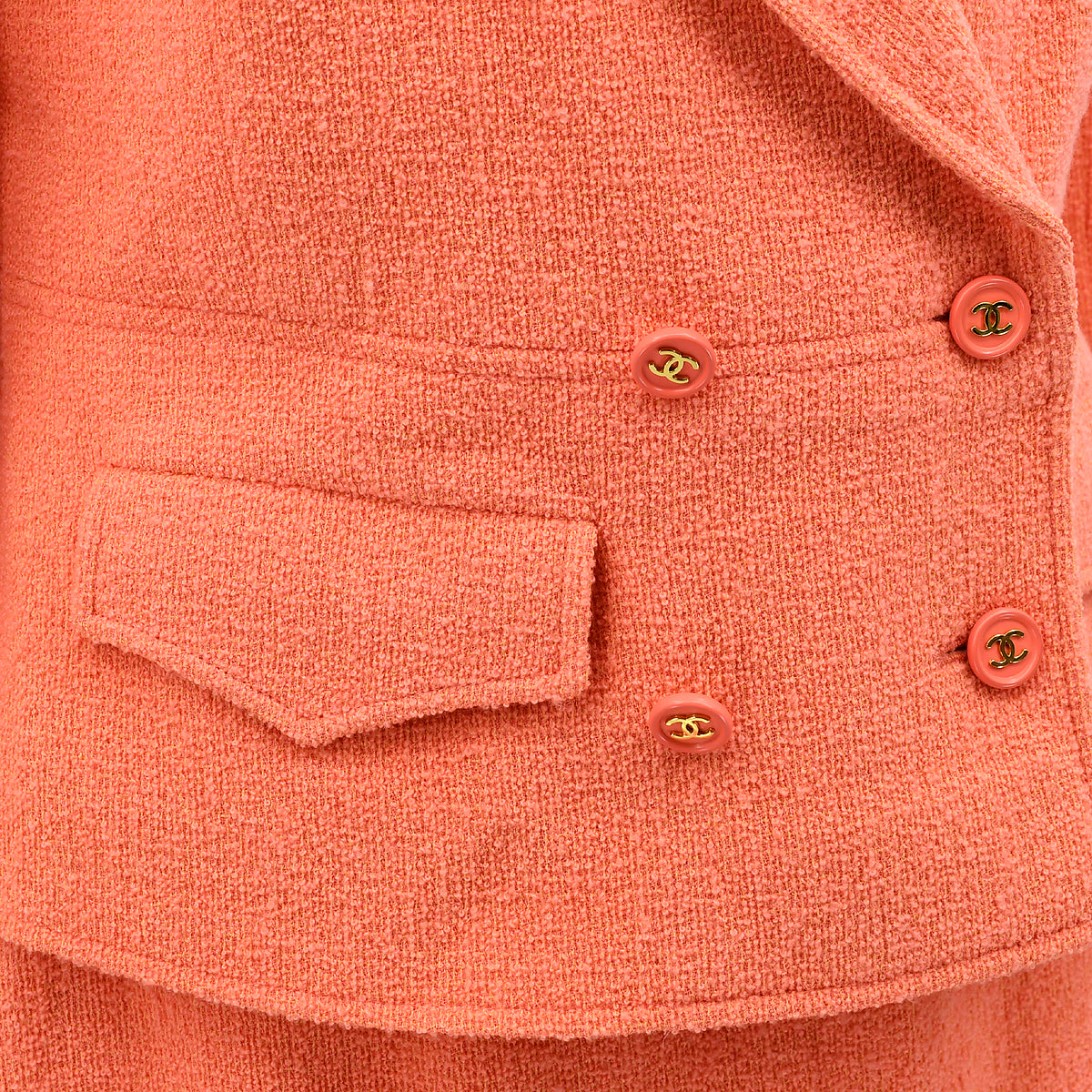 Chanel Setup Suit Jacket Skirt Orange 97P #42