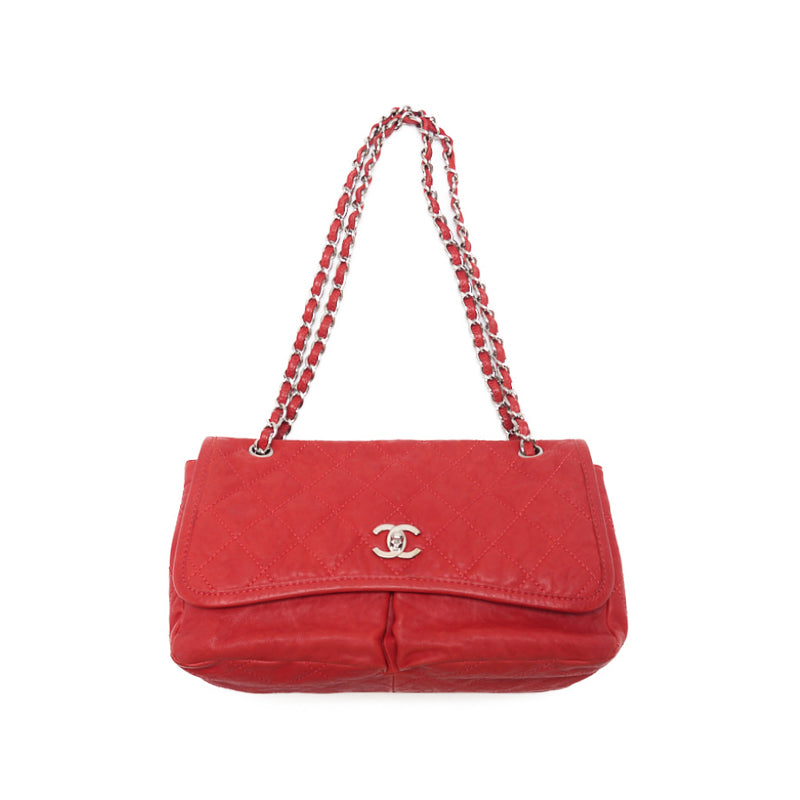 CHANEL/CHANEL Matrasse Turn-Lock Chain Shoulder  S Red (Silver )  Shoulder Bag Lady Shoulder Bag Hybrid 【 Ship】 Dutch Shark Online