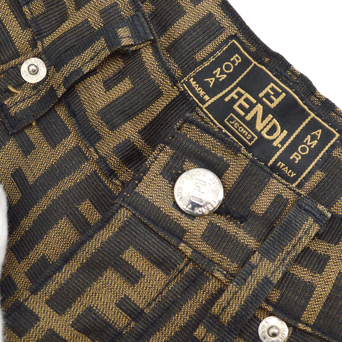 Fendi Zucca printed straight trousers #41