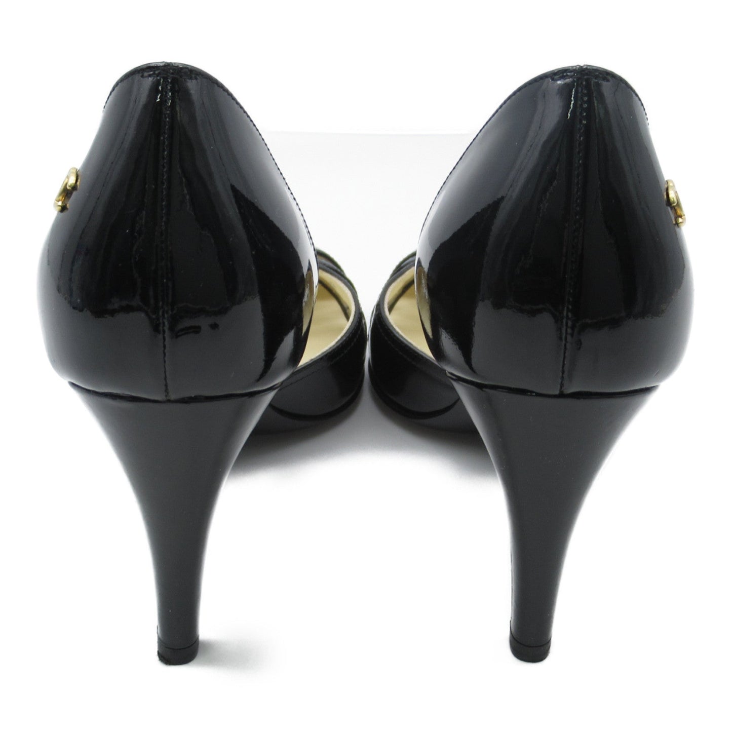 Chanel Patent Head Pump Shoes Patent Leather  Black G28915