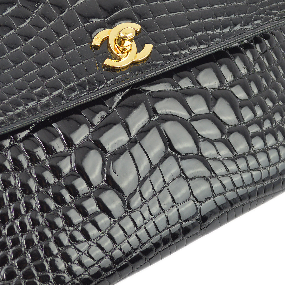 Chanel * 1996-1997 Black Crocodile Kelly 25