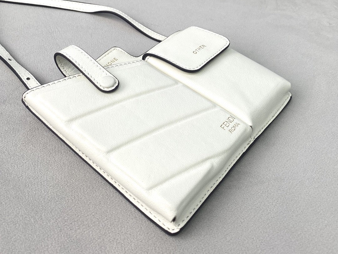 Fendi Bustine 2 Pockets Mini White Bag For Woman 16cm/6in