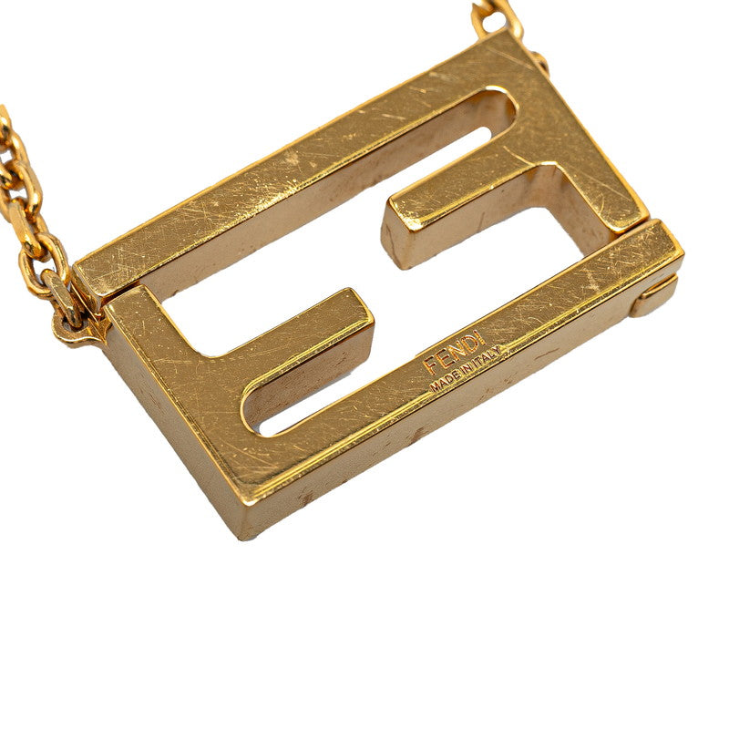 Fendi FF logo line stone chain necklace g metal ladies Fendi