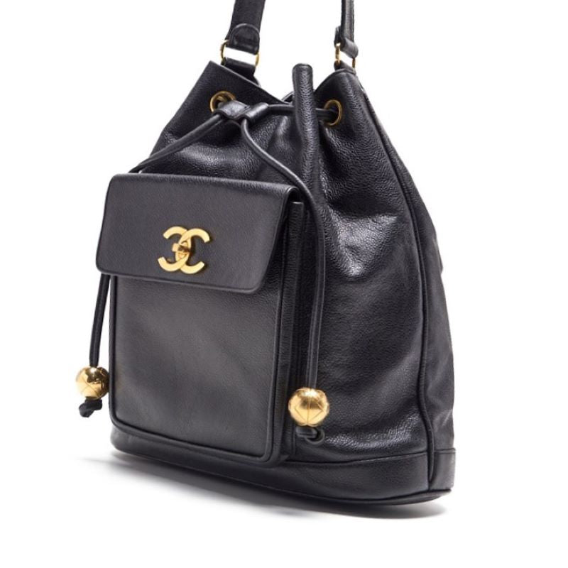 CHANEL CHANEL OUTSIDE FLAP BALL CHARM WOakSHOLDER Caviar SKIN BLACK (GOLDEN GOLD) LADY BAG WORKSHOLD LADY CHANEL LADY CHANEL HYBRAND ONLINE