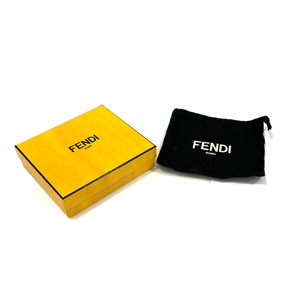 Fendi 8M0387 Leather Black Two Fold Wallet Gold Wallet