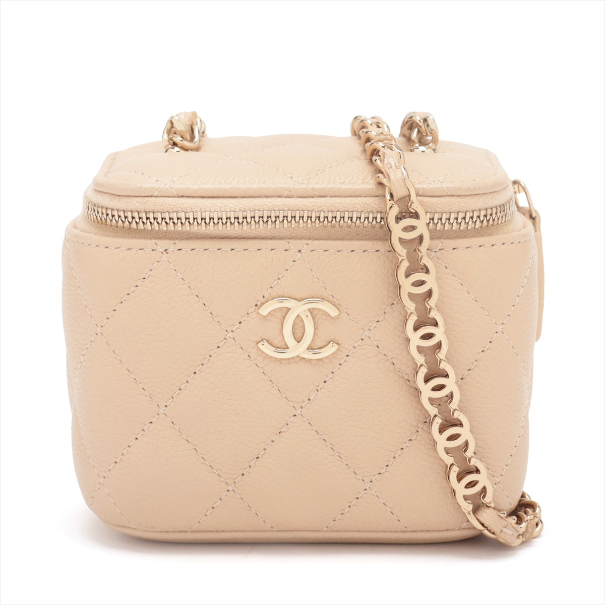 Chanel Matrasse Caviar S Chain Shoulder Bag Vanity Beige G  31st