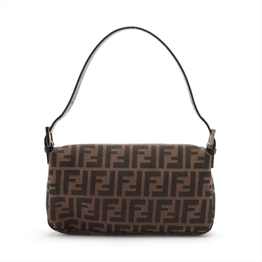 FENDI Mamma Baguette in Zucca Monogram Canvas Leather Brown