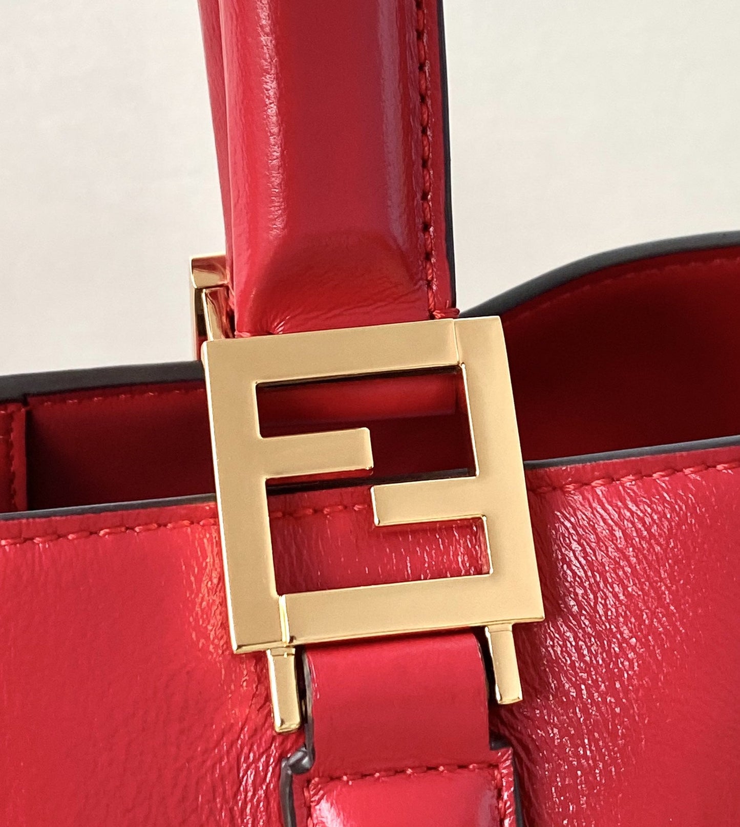 Fendi Medium FF Tote Shoulder Red Bag For Woman 38cm/15in