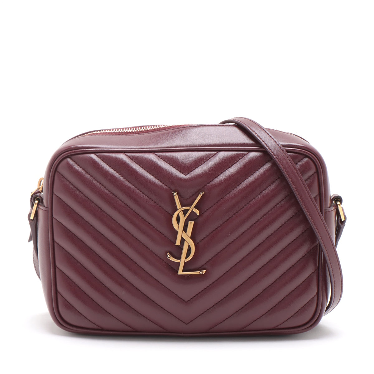 Saint Laurent Lounge Camera Leather Shoulder Bag Bordeaux 520534