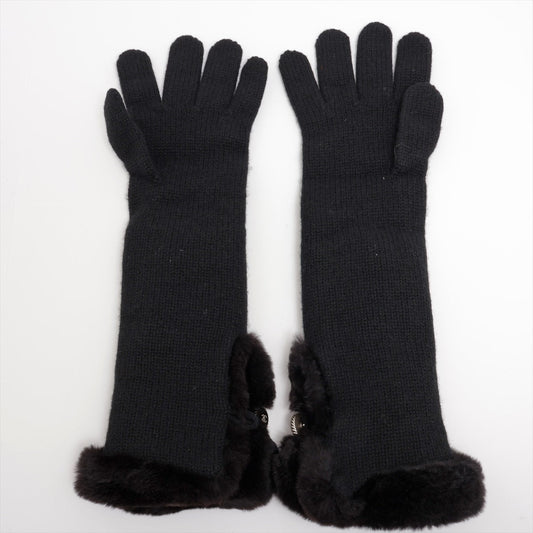 Chanel Coca-Cola Gloves Oryg x Cashmere Black