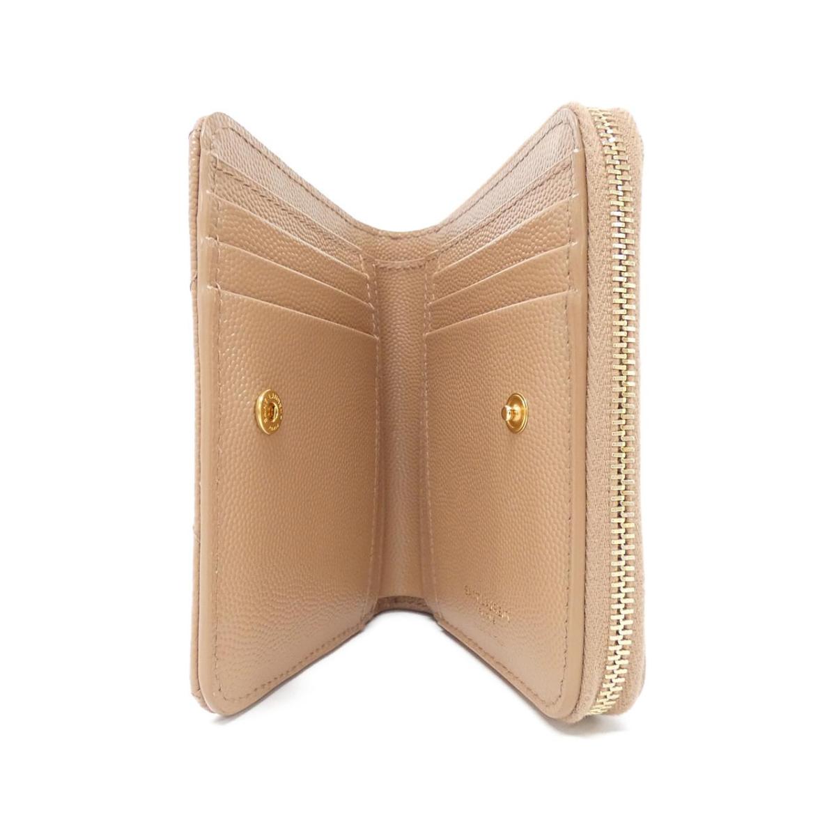 Saint Laurent Zip Coin Wallet Beige 668288 BOW01