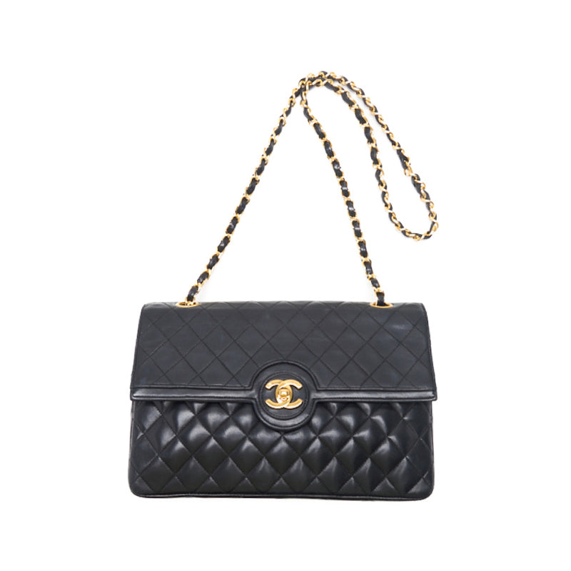 Chanel Matrasse  Flap Turnlock Chain Shoulder  Black   Shoulder Bag Ladies Shoulder Bag Hybrid 【 Ship】 Ladies Shoulder Bag Ladies Shoulder Bag