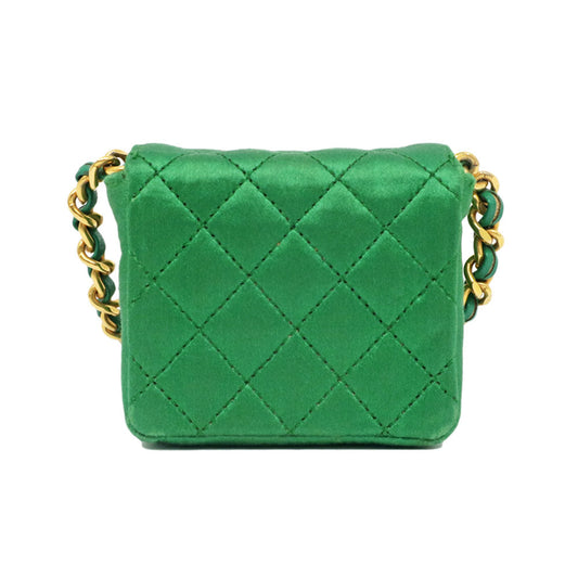 Chanel Mini Matrasse Chain Sheldon 1770466 Green Green GD G  Satin