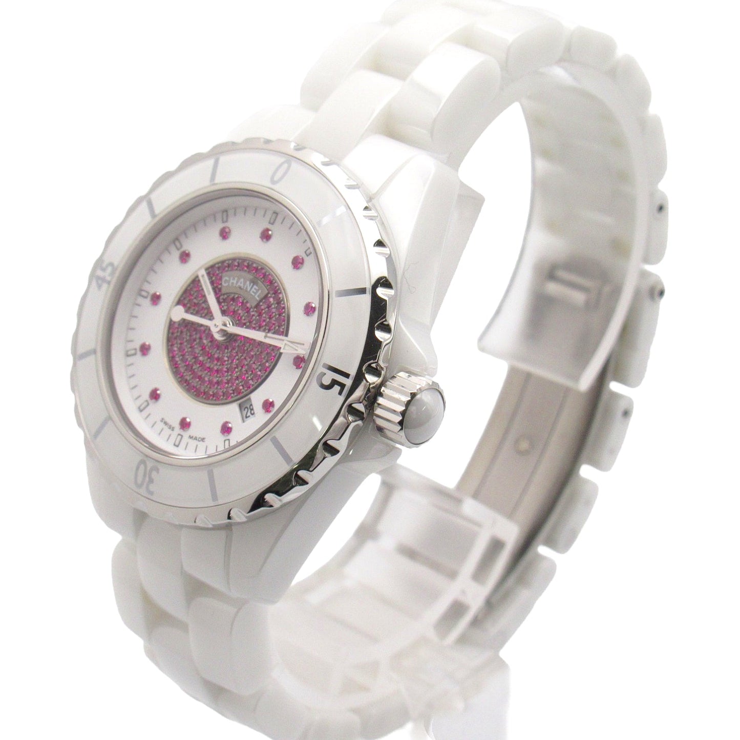 Chanel J12 12P Ru/Pavelby  Ceramic  White/Pink H2035