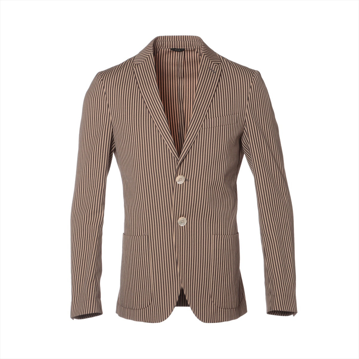 Fendi 16  Cotton x  Tellered Jacket 44  Beige x Brown FJ0839