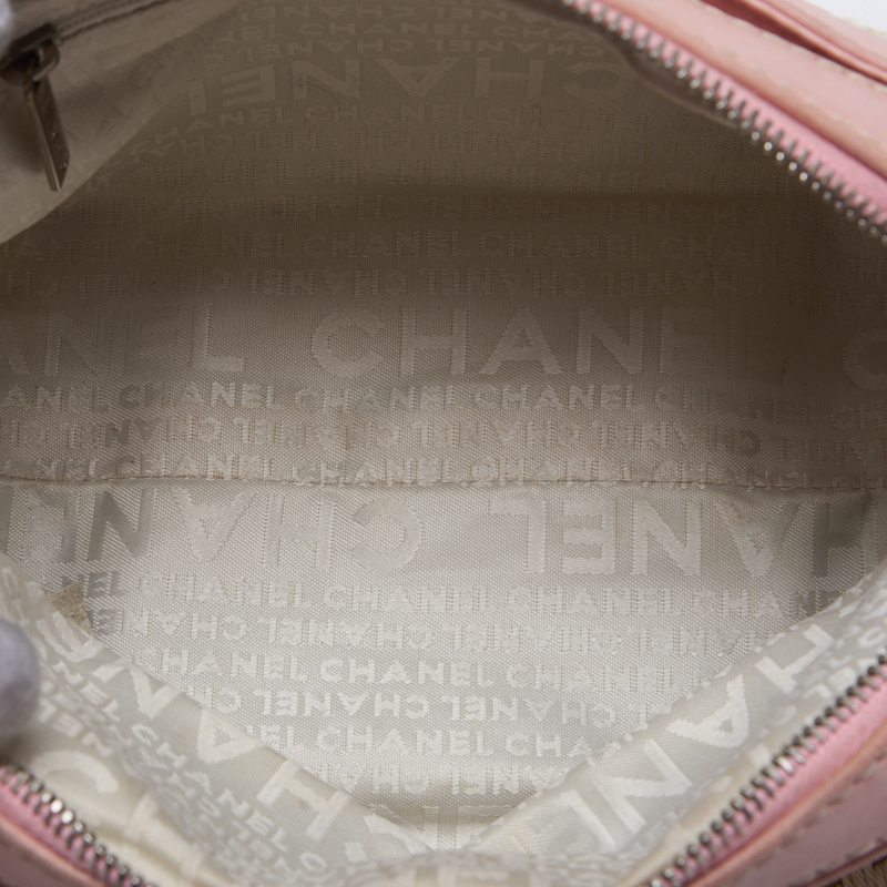 CHANEL 【CHANEL】 logo one-chain sder ram s  cotton beige × pink (silver g) shellder bag miniature shellder bag ladies shellder bag hybrid 【 Ship】 Himalan bookstore online