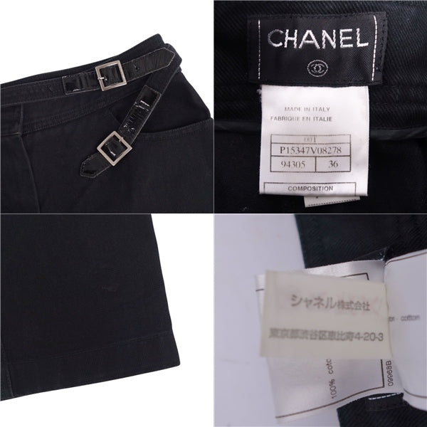 CHANEL CHANEL 00I Pants Denim Pants Jeans Straight Landless Bottoms  36 (S Equivalent) Black  BODEST