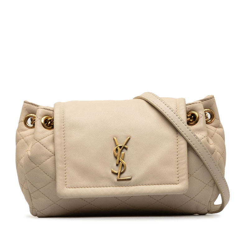 Saint Laurent Mini Nonerita YSL Logo Chain  Shoulder Bag 672738 Beige   Saint Laurent