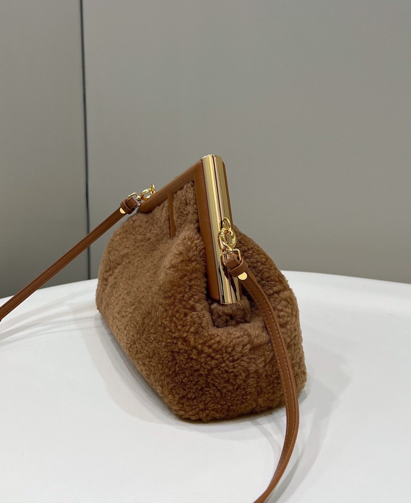 Fendi Fendirst Small Brown Mink Bag For Woman 26cm/10in