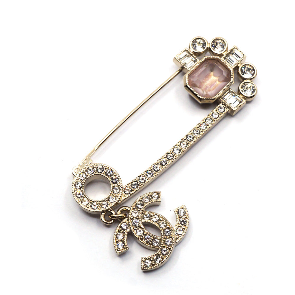 Chanel Pin Brooch Coco Line Stone C22B Accessoires Small  G AB9344