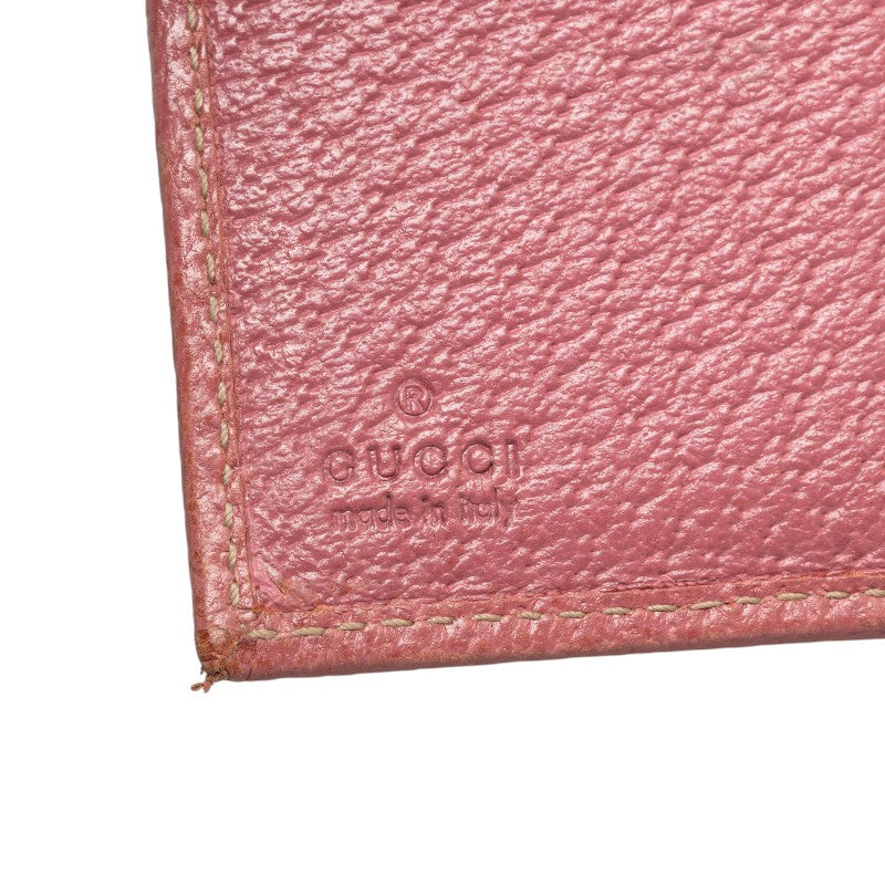 Gucci GG canvas 154183 Double folded wallet canvas/leather beige pink ladies.