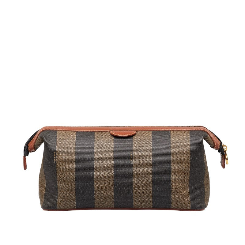 Fendi Pekan Pouch Second Bag Brown Black PVC Leather  Fendi