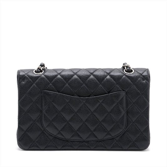 Chanel Matrasse 25 Caviar S Double Flap Double Chain Bag Black Silver  14th A01112